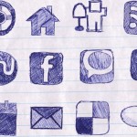 Doodled social media icons