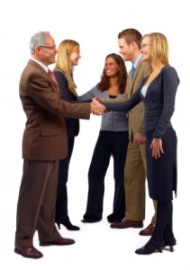 Picture of a group of people shaking hands